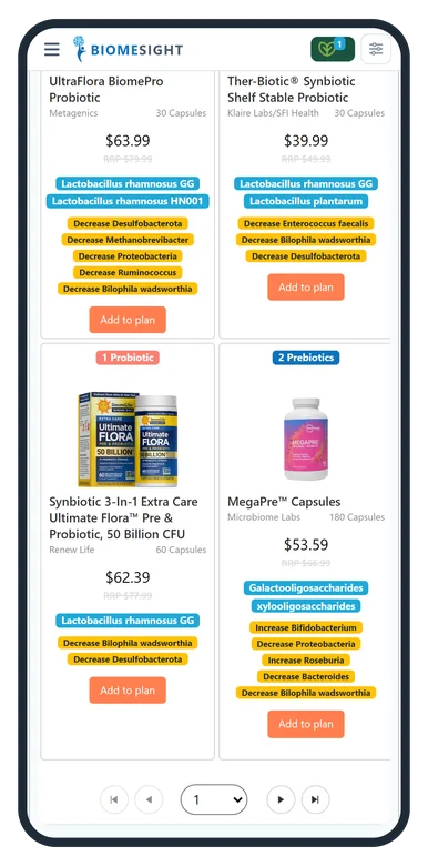 Supplement recommendations compared across brands